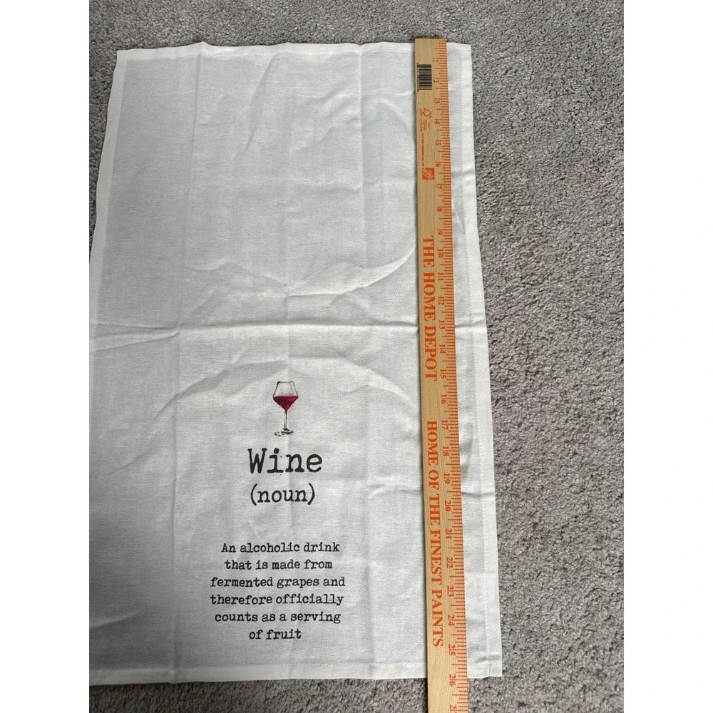Mud Pie Wine Definition Tea Towel White Cotton Funny Kitchen Bar Hand Towel